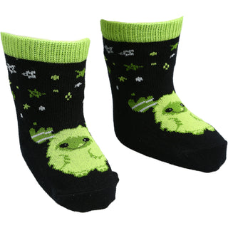 Green Silly Monster 0-12 Month Non-slip Baby Socks