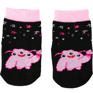 Pink Cupcake Monster 0-12 Month Non-slip Baby Socks