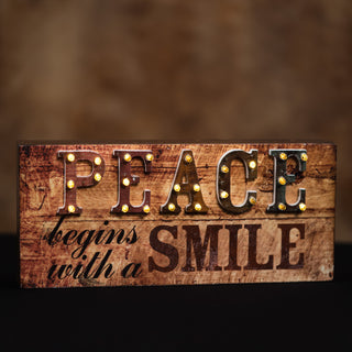 Peace 10.25" x 4.5" LED Marquee Plaque