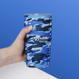 Badass Teacher 20 oz Travel Tumbler with 3D Silicone Wrap