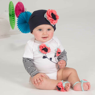 Coral Sky Flower Hat (12-36 Months)