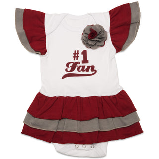 Crimson & Gray #1 Fan Onesie Dress 0-6 Months