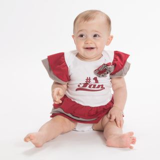 Crimson & Gray #1 Fan Onesie Dress 0-6 Months