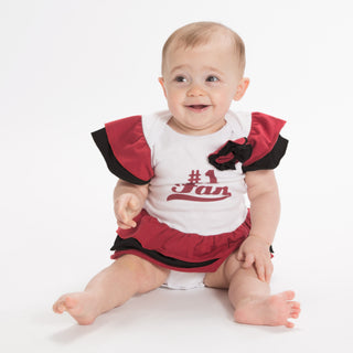 Red & Black #1 Fan Onesie Dress 0-6 Months