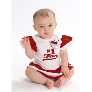 Maroon & White #1 Fan Onesie Dress 0-6 Months