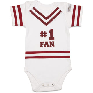 Maroon & White 0-6 Months Infant Onesie