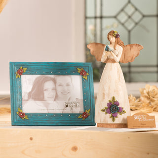 Blue Floral 6" X 7.75" Gemstone Frame