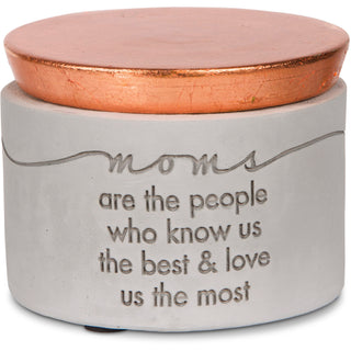 Mom 3" x 2.25" Cement Keepsake Box