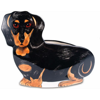 Macy Dachshund - 9.5" x 12" Dog Planter Vase