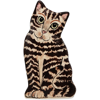 Tom Brown Tabby - 8.5" Small Cat Vase