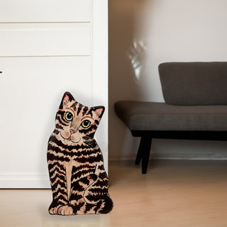 Tom Brown Tabby - 8.5" Small Cat Vase