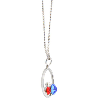 America Strong 16" - 18" Rhodium Plated Crystal Necklace