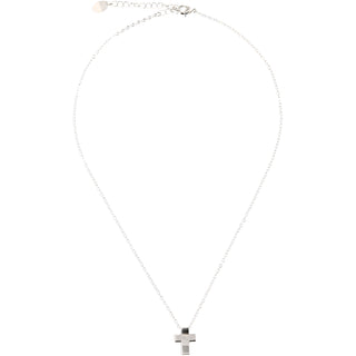 God Bless 16" - 18" Rhodium Plated Crystal Necklace