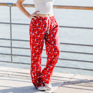 Nauti American L Red Unisex Lounge Pants