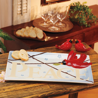 Peace 15" x 8" Cardinal Platter