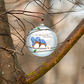 Love 5" Diameter Glass Ornament