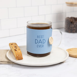 Dad 16 oz Wrapped Glass Mug with Coaster Lid