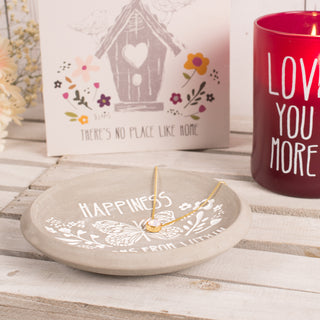 Happiness 5" Cement Keepsake Dish