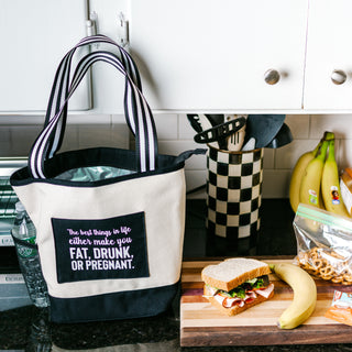 The Best Things in Life Insulated Canvas Lunch Tote
