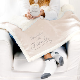 Friends 42" x 50" Sherpa Lined, Royal Plush Blanket Gift Set