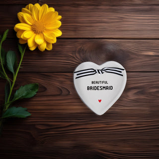 Bridesmaid 4.5" x 4.5" Heart-Shaped Keepsake Dish