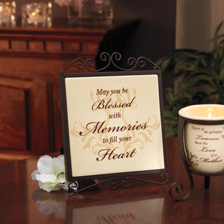 Blessed with Memories 5" x 6.5" Plaque with Metal Scroll