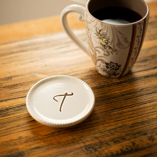 T 3.75" Monogrammed Coaster Cap