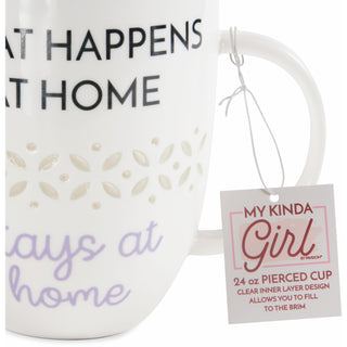 Stays at Home 24 oz Pierced Porcelain Cup