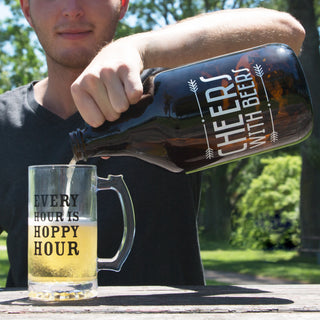 Cheers 64 oz Glass Growler
