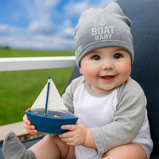 Boat Heathered Gray Beanie (0-12 Months)