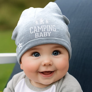 Camping Heathered Gray Beanie (0-12 Months)