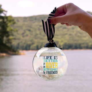 On the River 4" Iridescent Glass Ornament