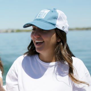 Boat Icon Cadet Blue Adjustable Mesh Hat