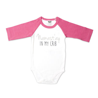 Namast'ay 12-24 Months 3/4 Length Pink Sleeve Onesie