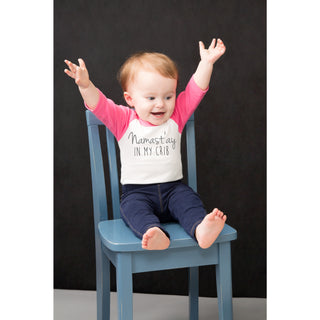 Namast'ay 12-24 Months 3/4 Length Pink Sleeve Onesie