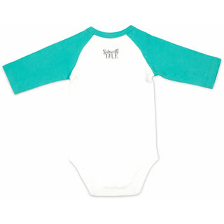 Cat Did It 6-12 Months 3/4 Length Teal Sleeve Onesie