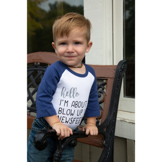 Newsfeed 12-24 Months 3/4 Length Navy Sleeve Onesie