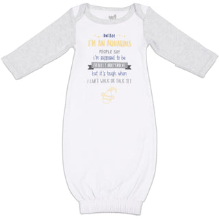 Aquarius 0-3 Months Gown with Mitten Cuffs