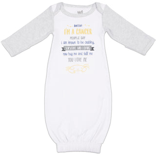 Cancer 0-3 Months Gown with Mitten Cuffs