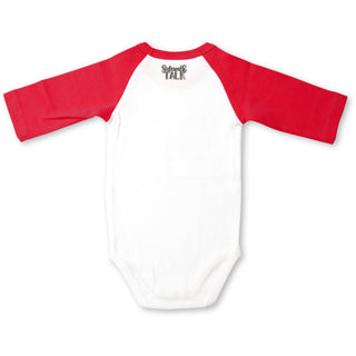 Silent Night 12-24 Months 3/4 Length Red Sleeve Onesie