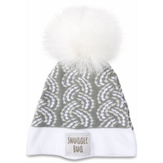 Snuggle Bug Gray Knit Pom Pom Hat (12-24 Months)