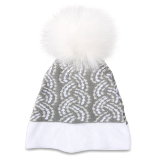 Snuggle Bug Gray Knit Pom Pom Hat (12-24 Months)