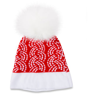 Let it Snow Red Knit Pom Pom Hat (12-24 Months)