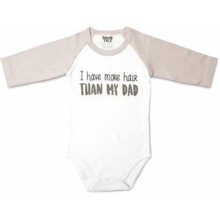 Hair 6-12 Months 3/4 Length Gray Sleeve Onesie