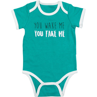 You Wake Me 12-24 Months Teal Bodysuit