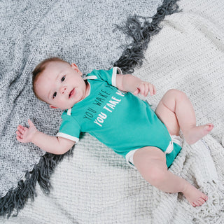 You Wake Me 12-24 Months Teal Bodysuit