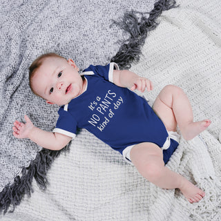 No Pants 12-24 Months Navy Bodysuit