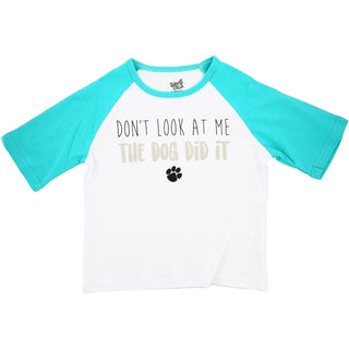 Dog Did It 2T 3/4 Length Teal Sleeve Shirt