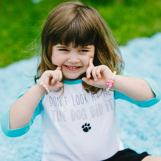 Dog Did It 2T 3/4 Length Teal Sleeve Shirt