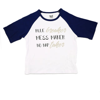 Rule Breaker 2T 3/4 Length Navy Sleeve Shirt